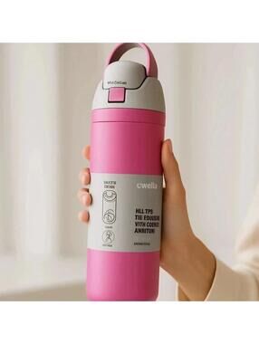 Owala FreeSip Insulated Water Bottle–Hot Pink Leak-Proof Flip Straw-Lid-BPA Free